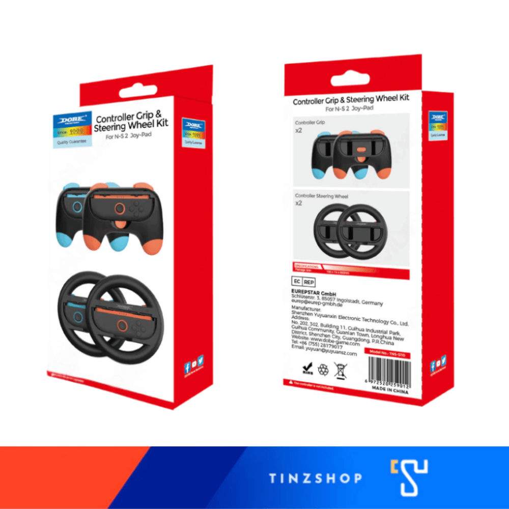 อุปกรณ์เสริมสำหรับ JOY-CON NINTENDO SWITCH 2 DOBE TNS-5110 (ชุดพวงมาลัยและกริ๊ป)